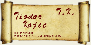 Tiodor Kojić vizit kartica